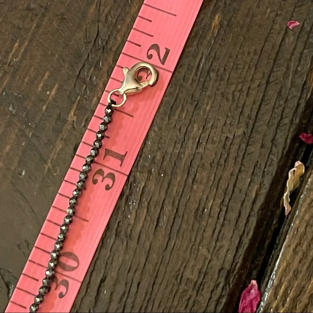 Glass Buddha pendant necklace with in pyrite/ Hematite beads. 32 inches long. - Picture 4 of 10